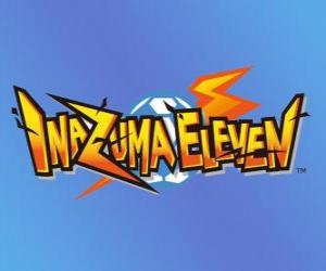 yapboz Inazuma Eleven logosu. Nintendo video oyunu ve anime manga